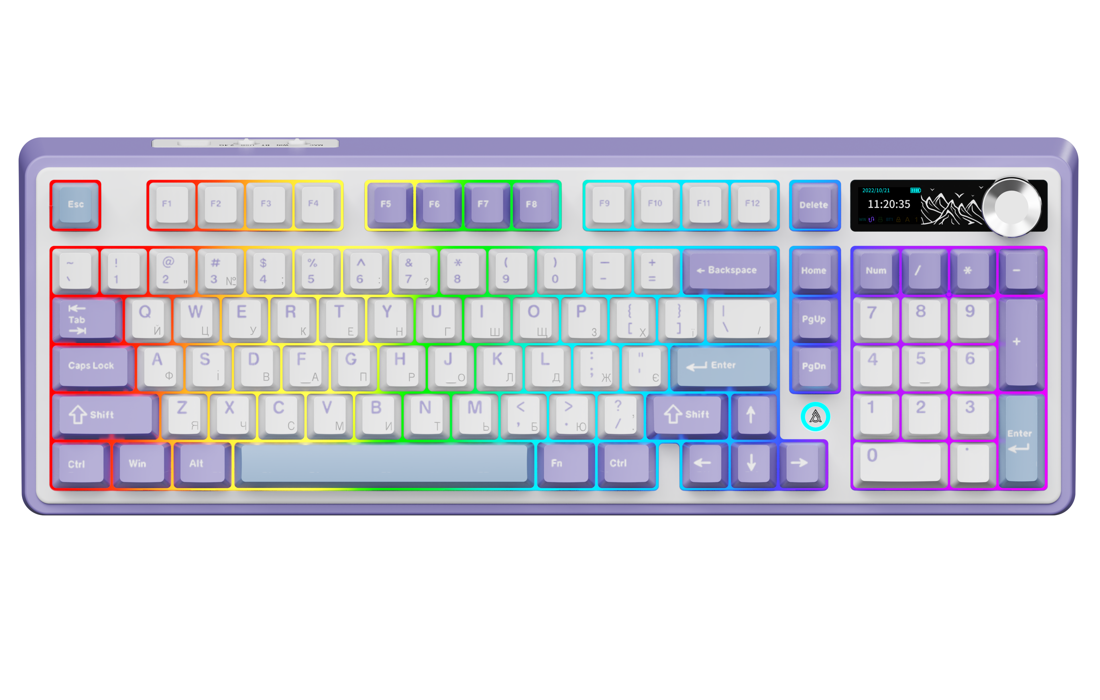 Клавиатура беспроводная Ajazz AK980 Clear Sky Switch Purple (AK980 Клавиатура беспроводная Ajazz AK980 Clear Sky Switch Purple (AK980