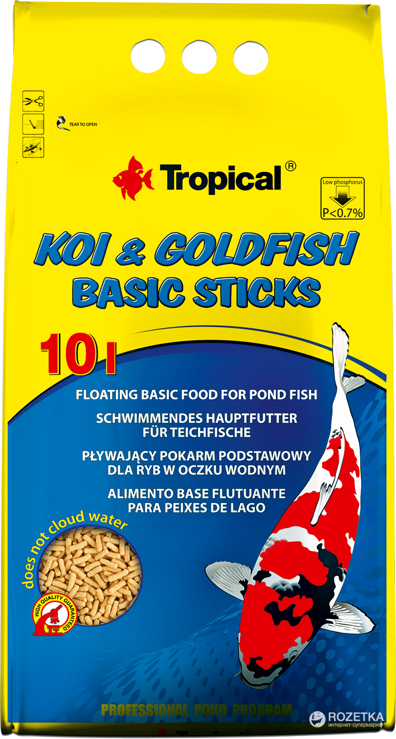 

Корм Tropical Koi&Goldfish Basic Sticks для прудовых рыб в палочках 10 л