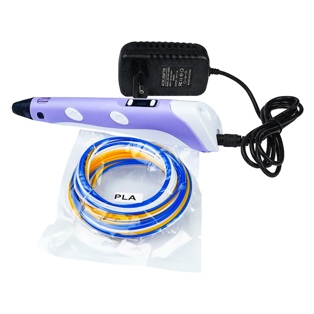 

3D ручка 3D Pen V2/D2 с LCD дисплеем 12B/2А фиолетовая