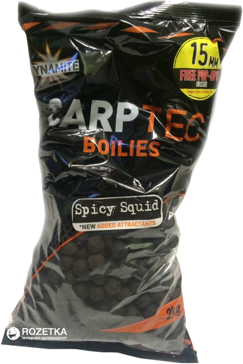 

Бойлы тонущие Dynamite Baits CarpTec Spicy Squid 15 мм 2 кг (DY1157)