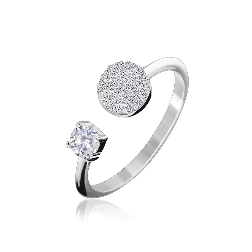 

Серебряное кольцо Silvex925 с фианитом безразмерное модели К2Ф/824