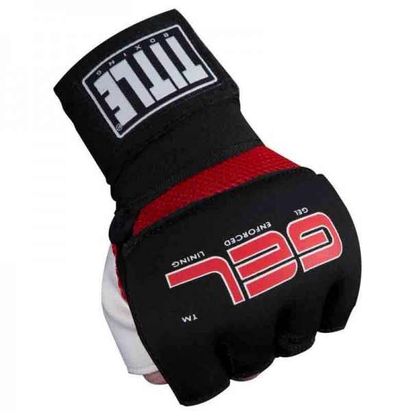 

Бинт-перчатки Гелевые TITLE Boxing Assault Wraps (L) Черные с красным