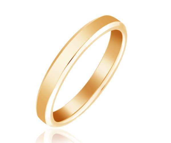 

Золотое тонкое обручальное кольцо с посадкой "Comfort" "Американка", КОА140С, 21.5 размер