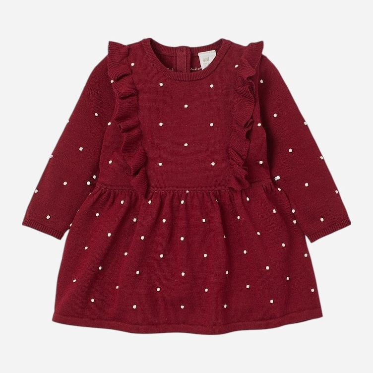 Дитяче в'язане плаття для дівчинки H&M 8835692kwer 86 см Бордове від Rozetka на платформі USKIDKA Акція на Дитяче в'язане плаття для дівчинки H&M 8835692kwer 86 см Бордове від Rozetka