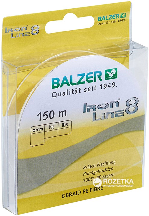 

Шнур Balzer Iron Line 8x 150 м 0.08 мм 7.2 кг Желтый (12661 008)