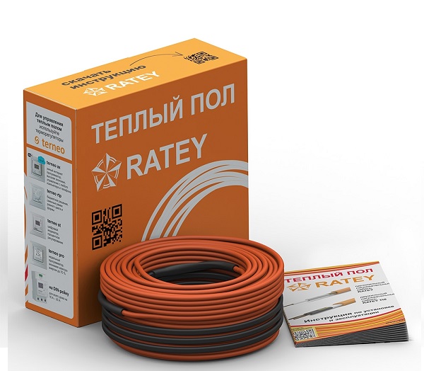 

Теплый пол одножильный нагревательный кабель Ratey 1100 Вт, 59.5 м
