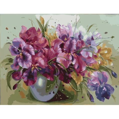 

Набір для розпису за номерами Идейка Букети Букет яскравих ірисів 40х50 см (КНО1118-mt)