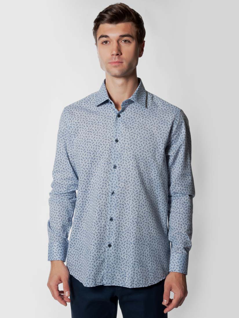 Акція на Сорочка бавовняна чоловіча Arber Slim Fit AN 05.25.10 38-39 Блакитна від Rozetka