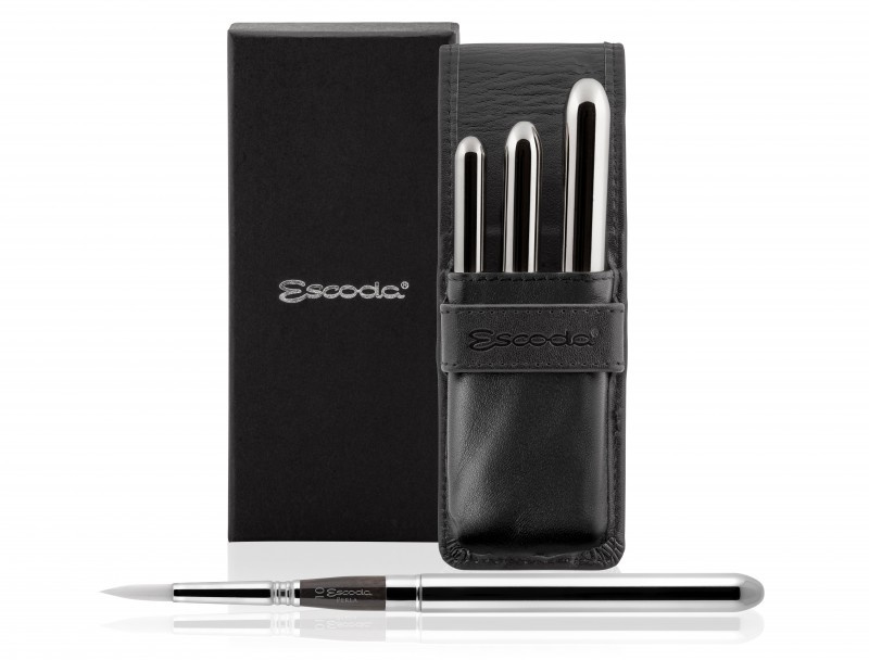 

Набор кистей Escoda Perla TRAVEL 3 шт в кожаном чехле