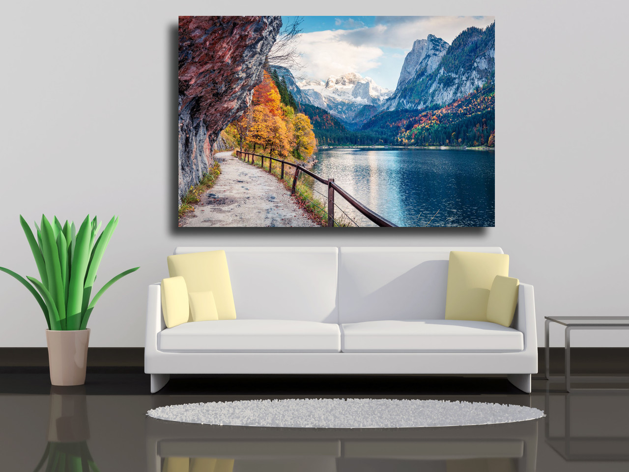 

Картина на холсте Живописный утренний вид на Австрийские Альпы, Европа. 75х50