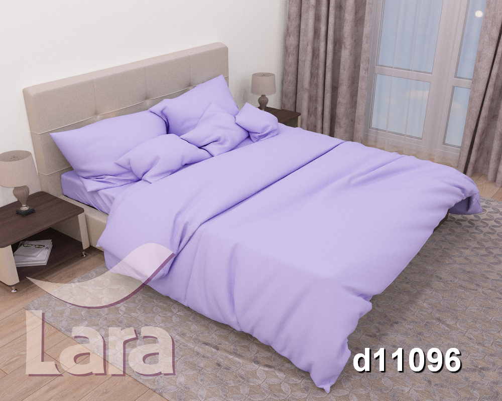 

Постельное белье LARA бязь Lilak d11096p полуторное 2 наволочки в комплекте