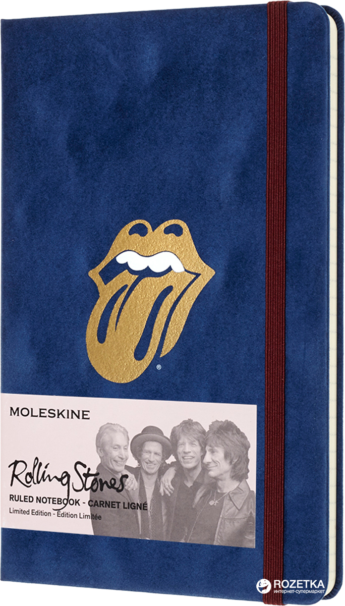 

Записная книга Moleskine Rolling Stones 13 х 21 см 240 страниц в линейку Синий Велюр (8058341710906)