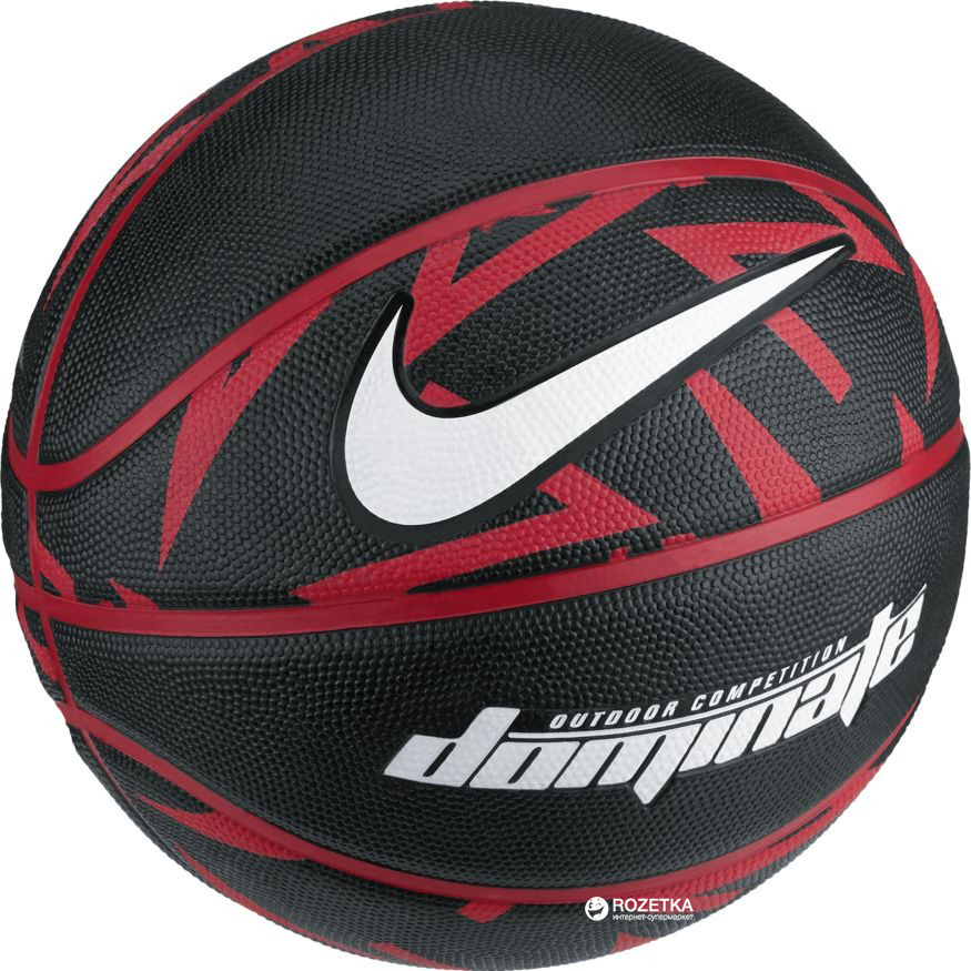 Мяч баскетбольный Nike Dominate Size 7 Black-Red (BB0361-013) – низкие ...