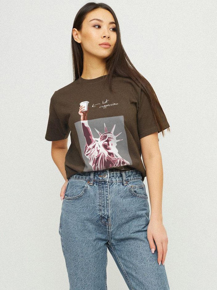 Футболка бавовняна довга жіноча YAPPI Boyfriend WBR20018 XL Шоколадна від Rozetka на платформі USKIDKA Акція на Футболка бавовняна довга жіноча YAPPI Boyfriend WBR20018 XL Шоколадна від Rozetka