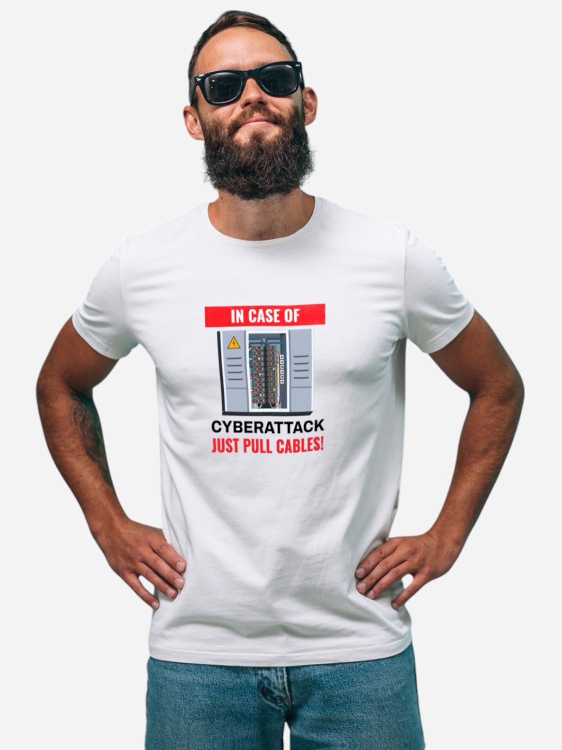 Акція на Футболка бавовняна довга чоловіча Ctrl In case of... CNTRLW10001 XL Біла з принтом від Rozetka