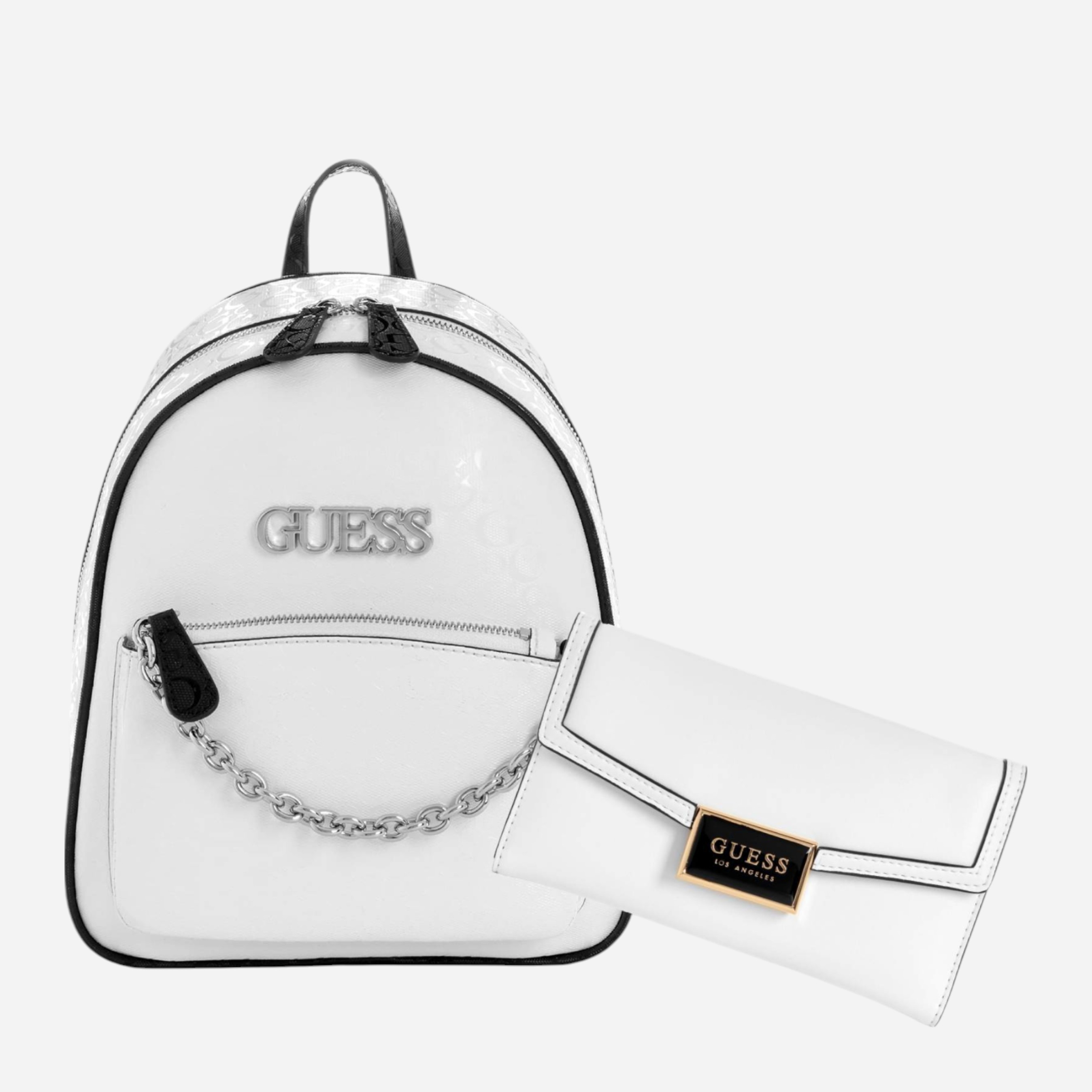 Набір рюкзак 6 л + гаманець жіночий Guess 931238967 Білий з чорним від Rozetka на платформі USKIDKA Акція на Набір рюкзак 6 л + гаманець жіночий Guess 931238967 Білий з чорним від Rozetka