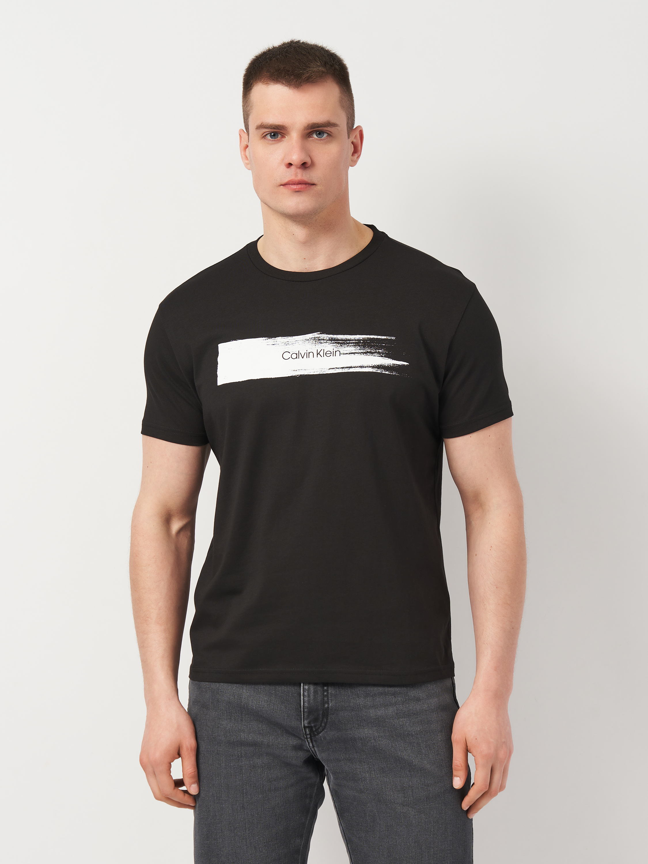 Футболка бавовняна чоловіча Calvin Klein Jeans 11453.1 L Чорна з принтом від Rozetka на платформі USKIDKA Акція на Футболка бавовняна чоловіча Calvin Klein Jeans 11453.1 L Чорна з принтом від Rozetka