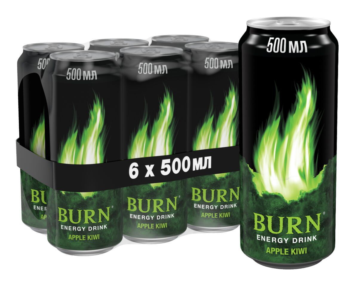 Акція на Упаковка энергетического напитка Burn Яблоко Киви 0.5 л х 6 банок (5060466510982) від Rozetka UA