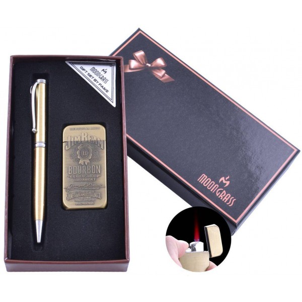 

Подарочный набор ручка/зажигалка Jim Beam (Турбо пламя) №RJ-7400B