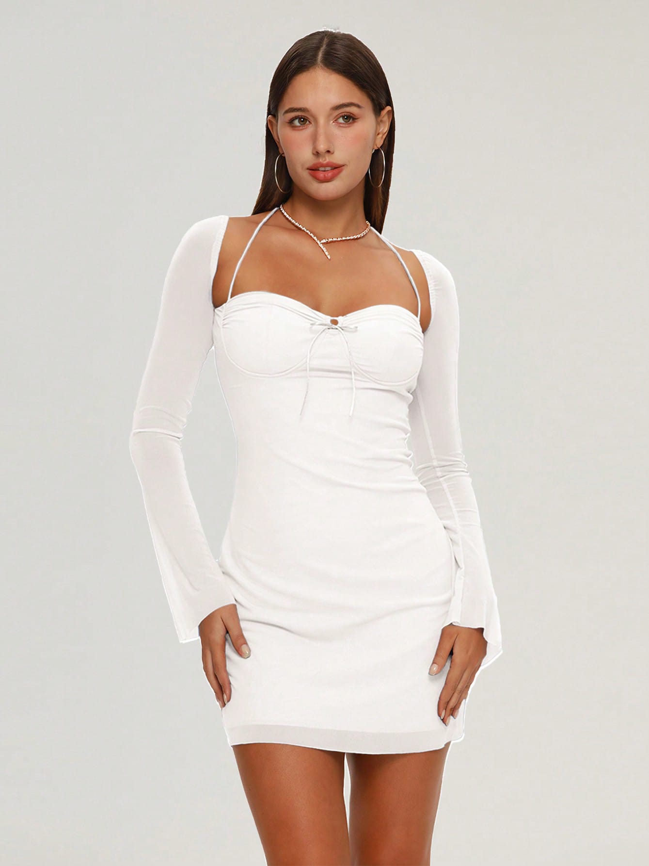 Акція на Сукня осіння жіноча SHEIN GD-00155519 M Біла від Rozetka