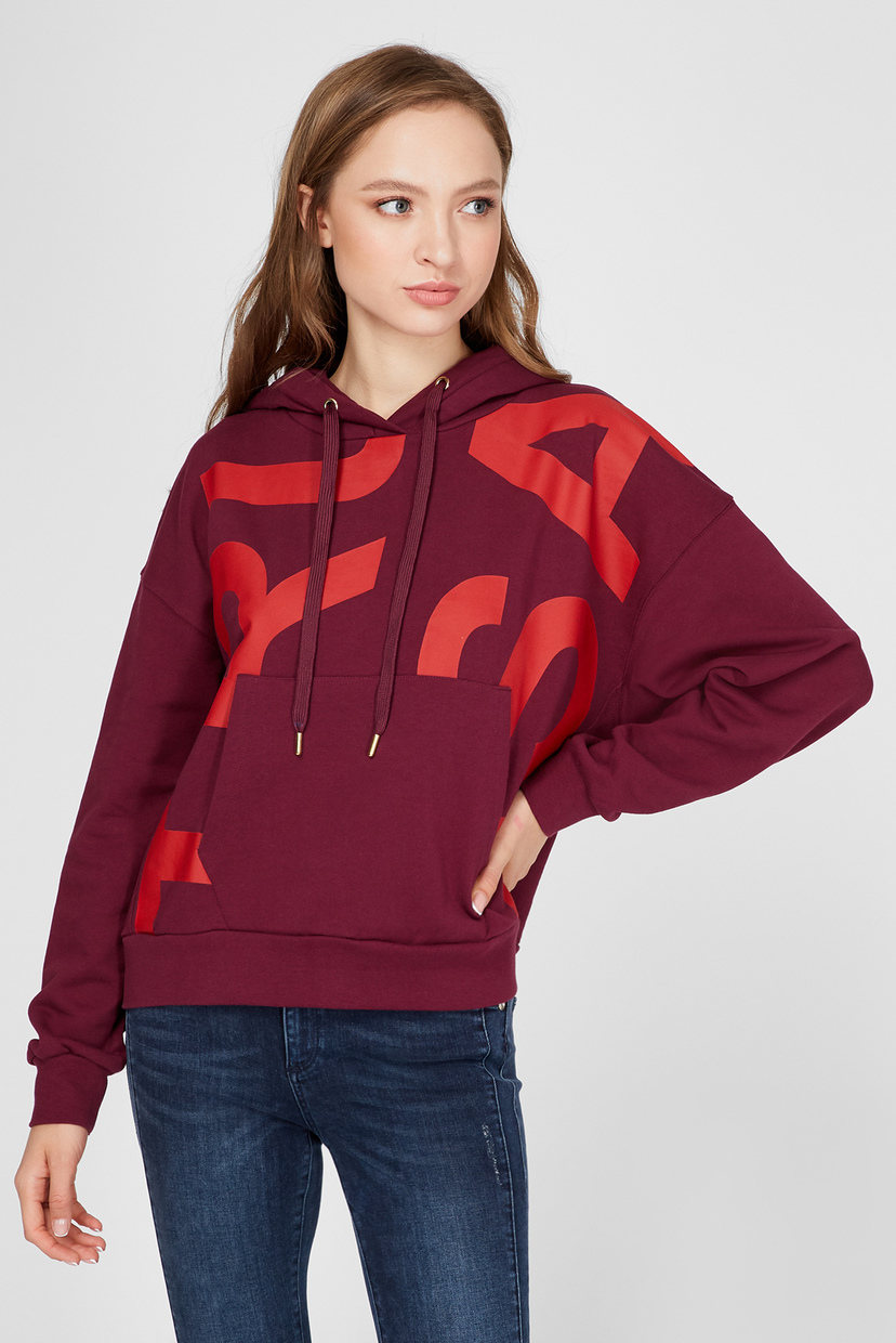 

Женское бордовое худи Trussardi  56F00106-1T002297, Женское бордовое худи Trussardi S 56F00106-1T002297