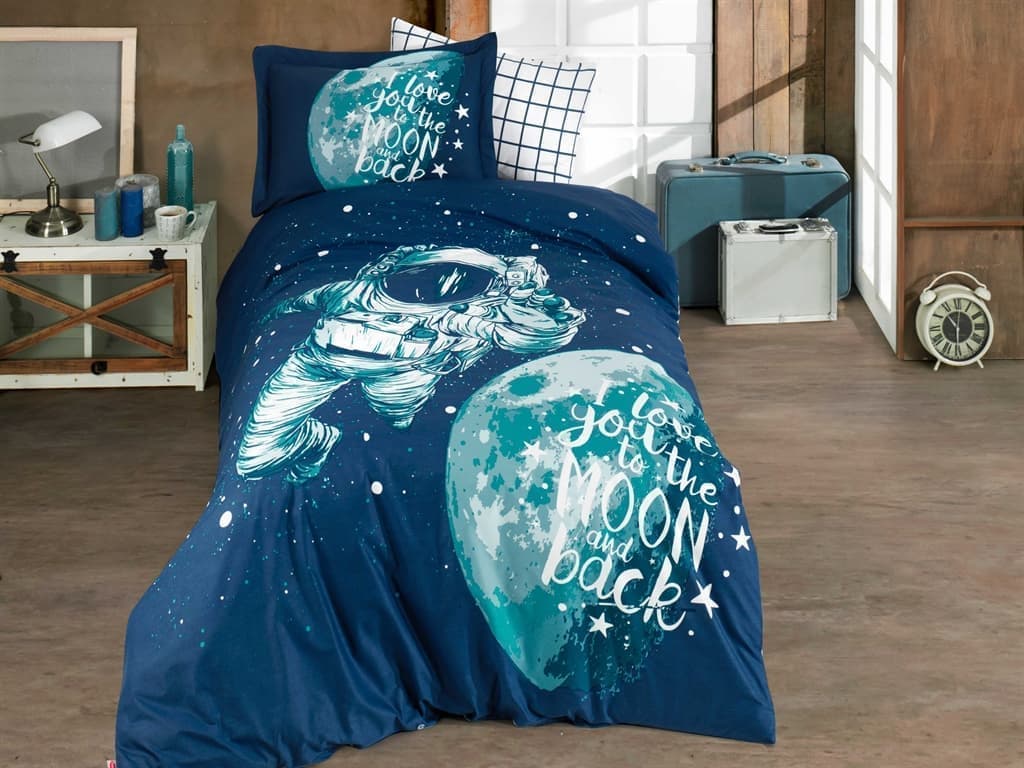 

КПБ HOBBY Poplin Galaxy синий 160*220/1*50*70