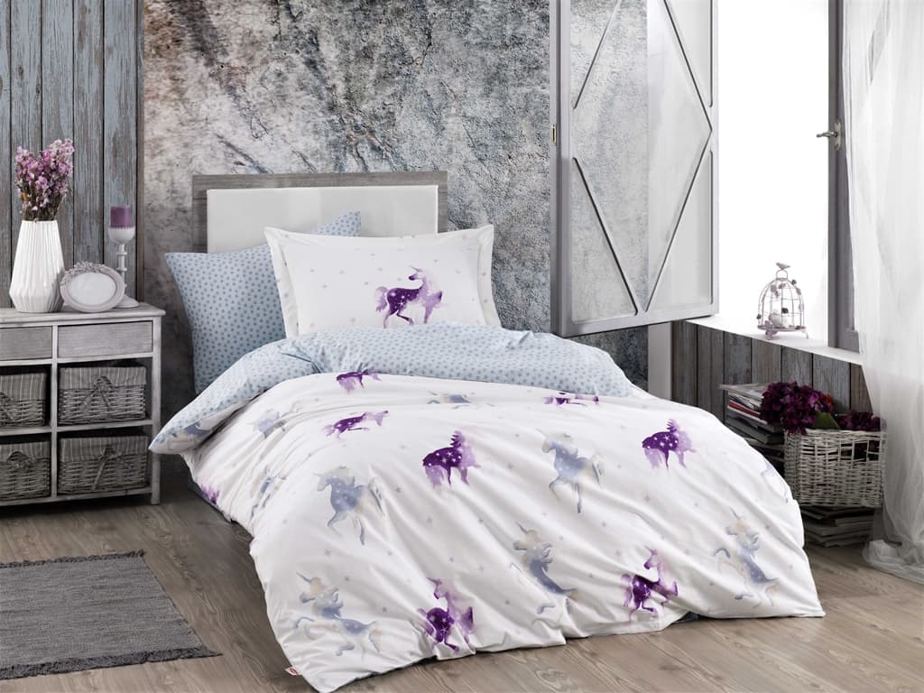 

КПБ HOBBY Poplin Mia сиреневый 160*220/1*50*70