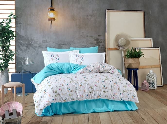 

КПБ HOBBY Poplin Orient бирюзовый 200*220/2*50*70