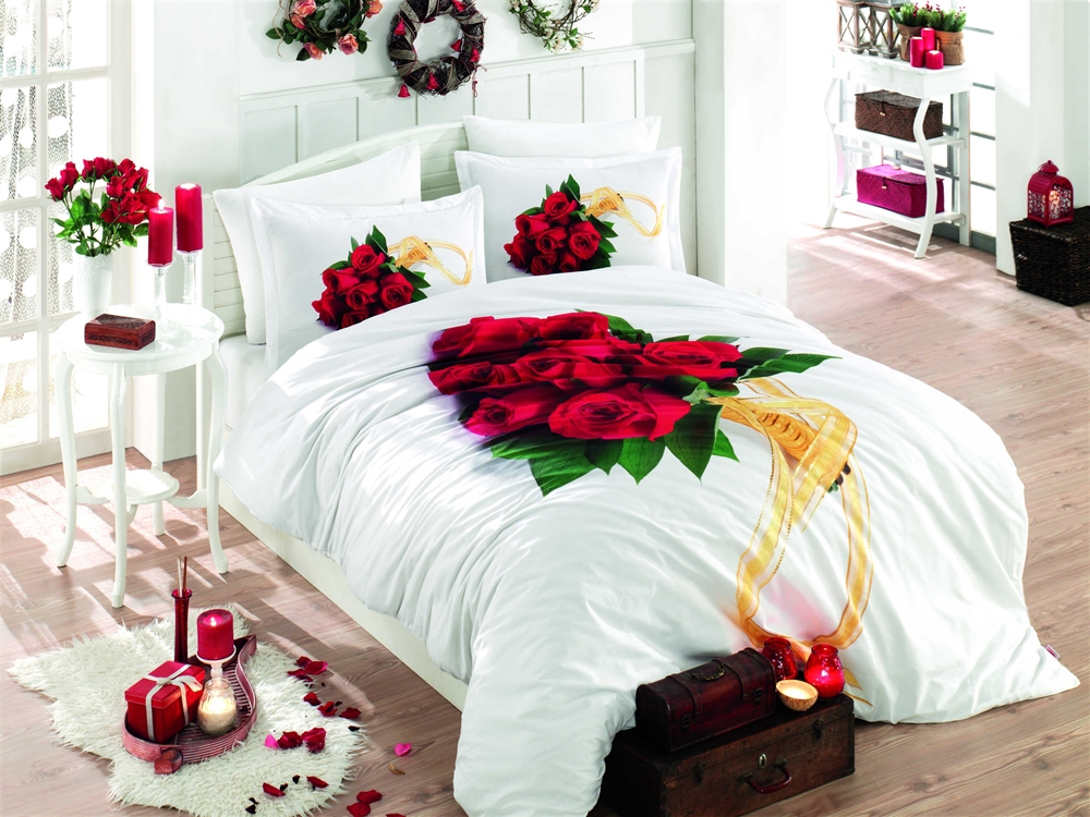 

КПБ HOBBY Poplin Rosemary красный 200*220/2*50*70*