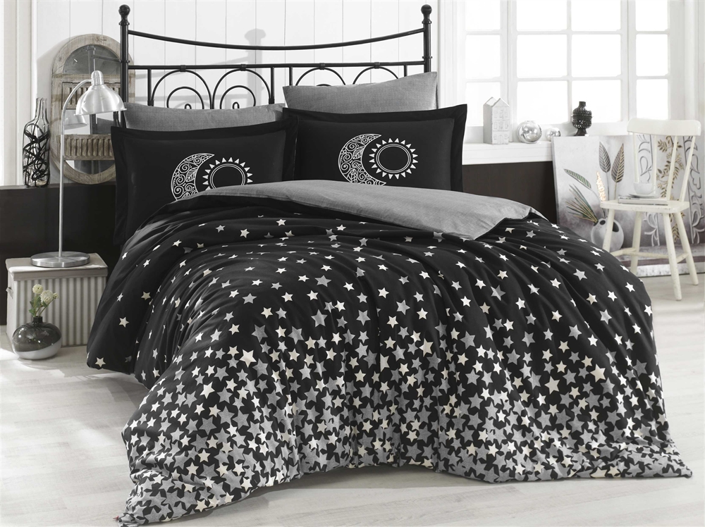

КПБ HOBBY Poplin Stars серый 160*220/1*50*70
