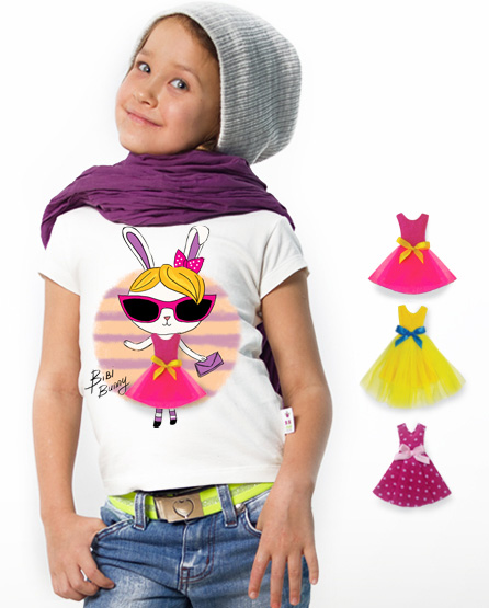 

Футболка BiBiClub Top Bunny 128 см белая