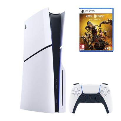 Набір Консоль Sony PlayStation 5 Slim Blu-ray 1TB White Б/У + Геймпад Бездротовий DualSense + Гра Mortal Kombat 11 Ultimate Edition Російські Субтитри