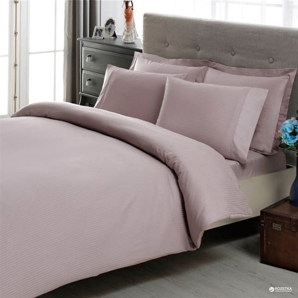 

Комплект постельного белья ТАС Сатин-страйп Premium Basic Stripe Lila 200x220