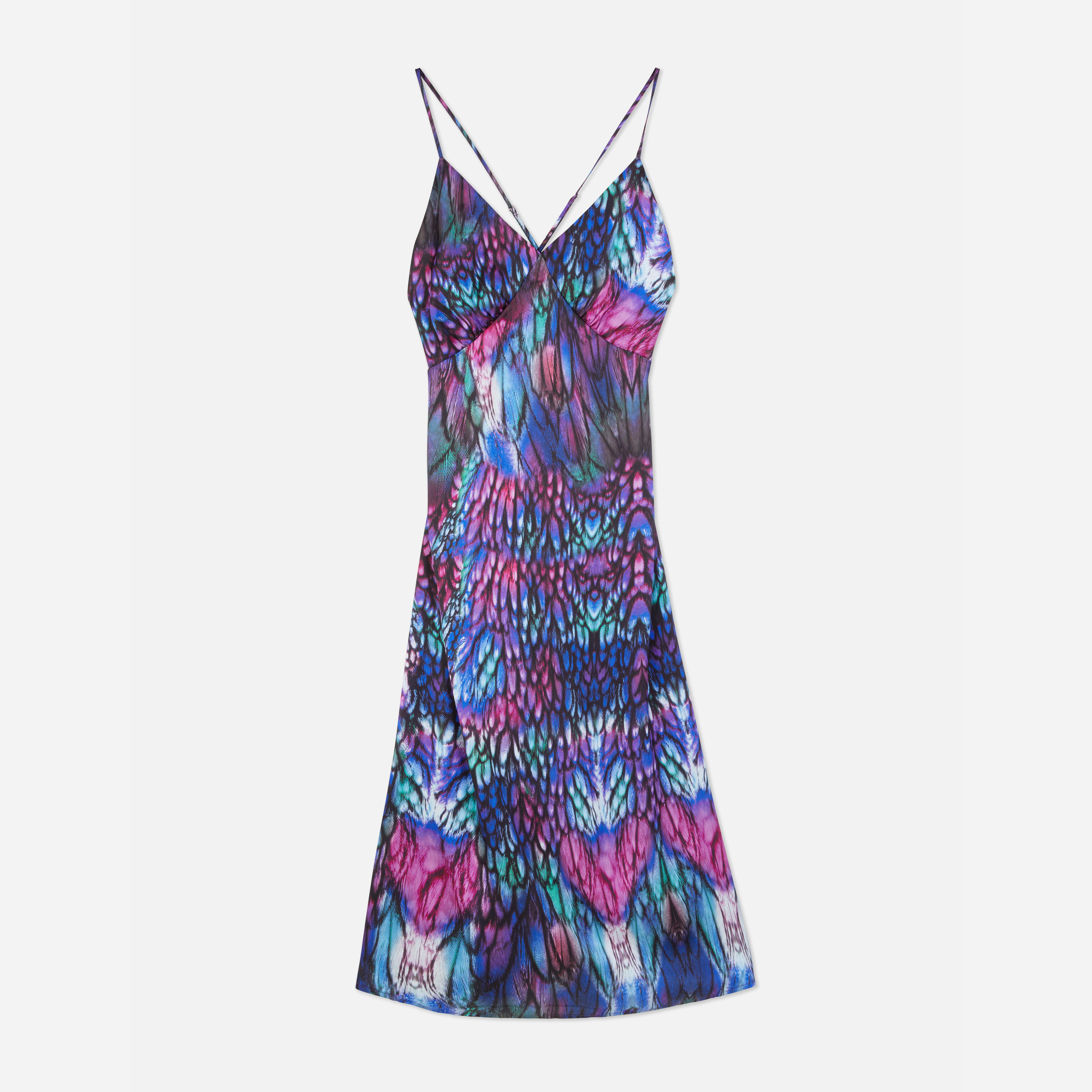 Акція на Сукня міді літня жіноча Primark XAZ525766UOSL 2XL Чорна з рожевим і фіолетовим від Rozetka