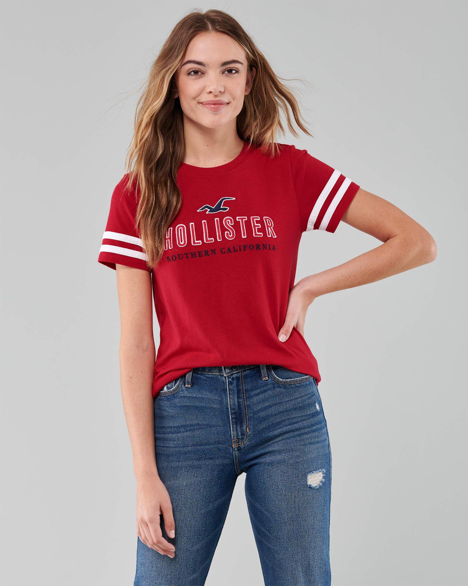 

Красная футболка - женская футболка Hollister HC8190W M Красный