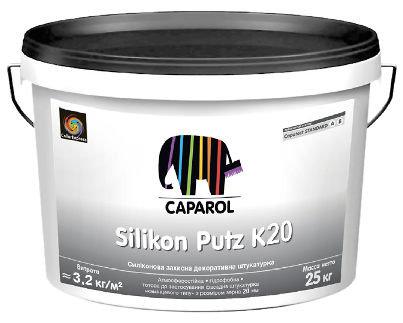 

Штукатурка силиконовая CAPATECT STANDART SILIKON PUTZ K20 "барашек" белая 25кг