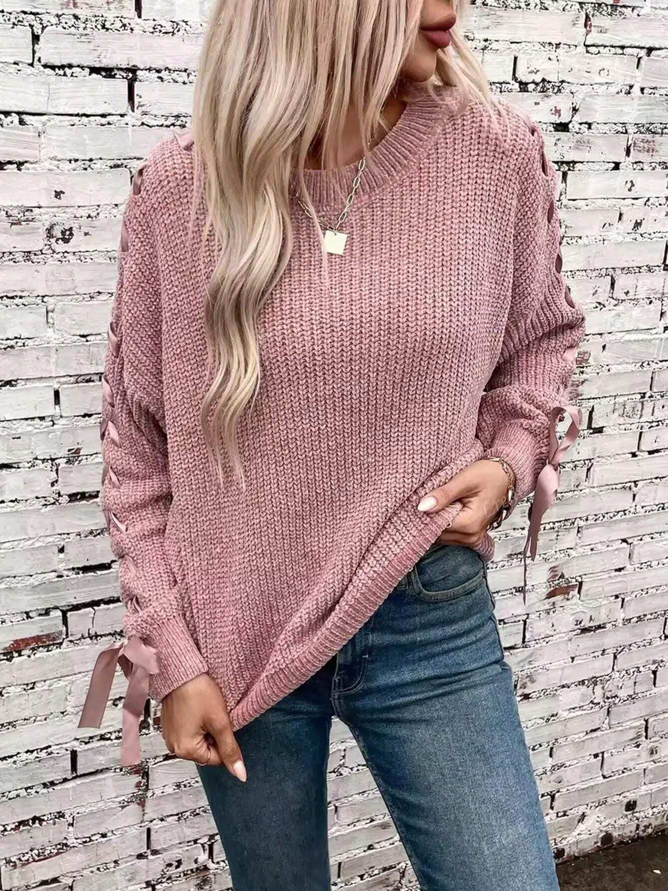 Акція на Джемпер жіночий SHEIN GD-00121589 S Світло-рожевий від Rozetka