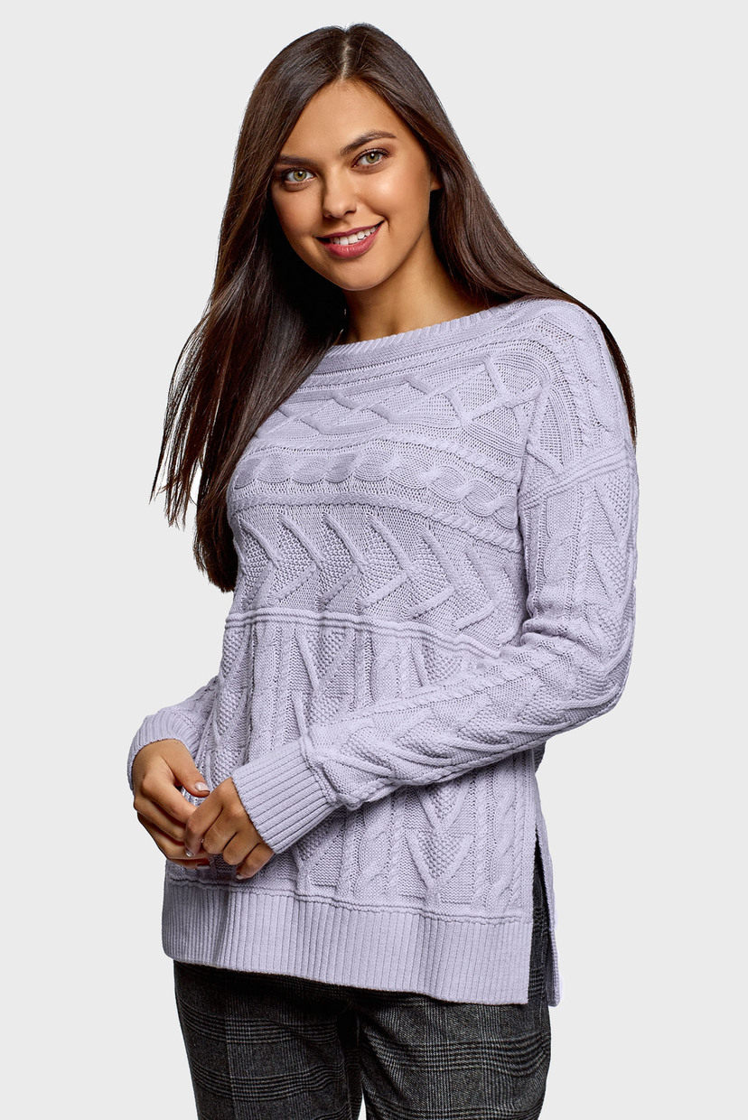 

Женский фиолетовый свитер Oodji XXS 63807351/49411/8000M