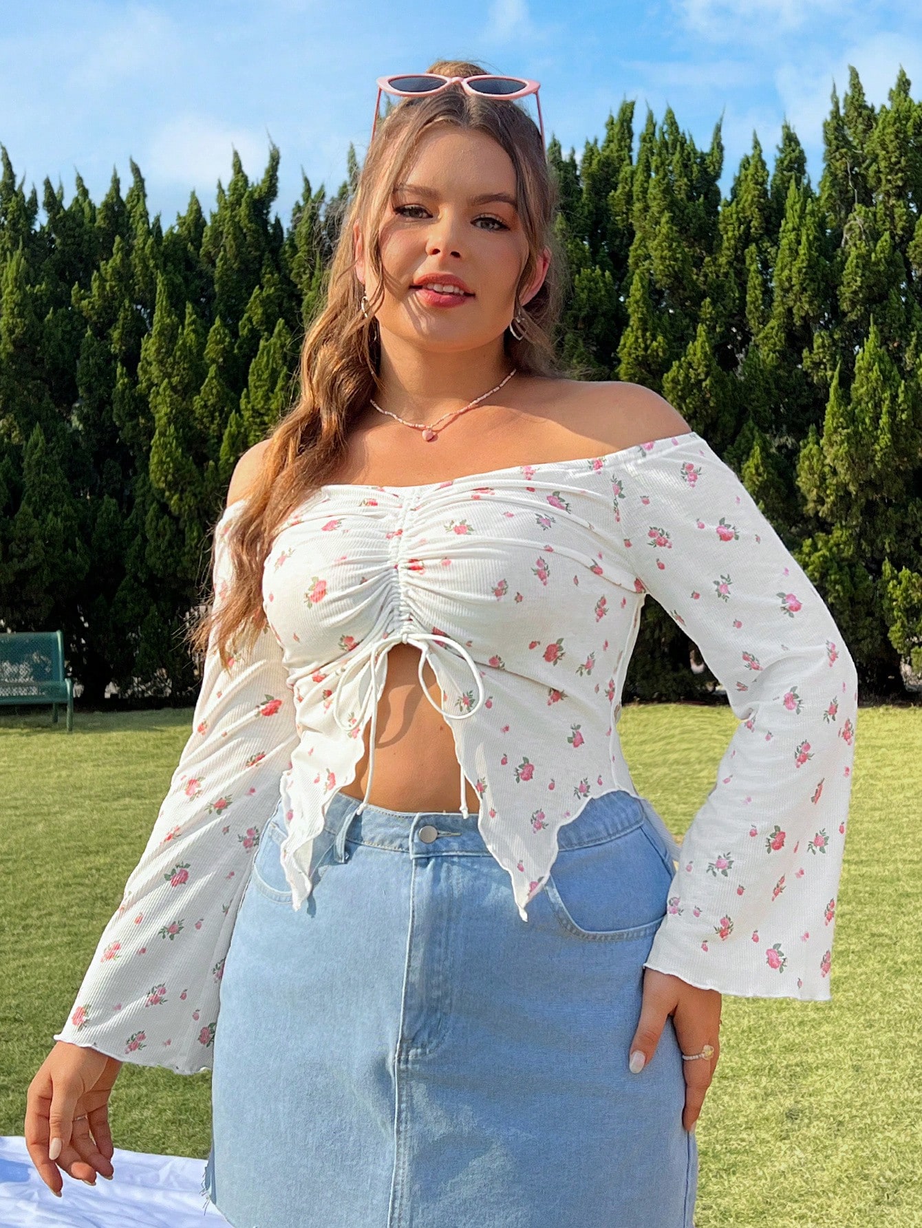 Акція на Топ жіночий SHEIN GD-00139905 4XL Білий від Rozetka