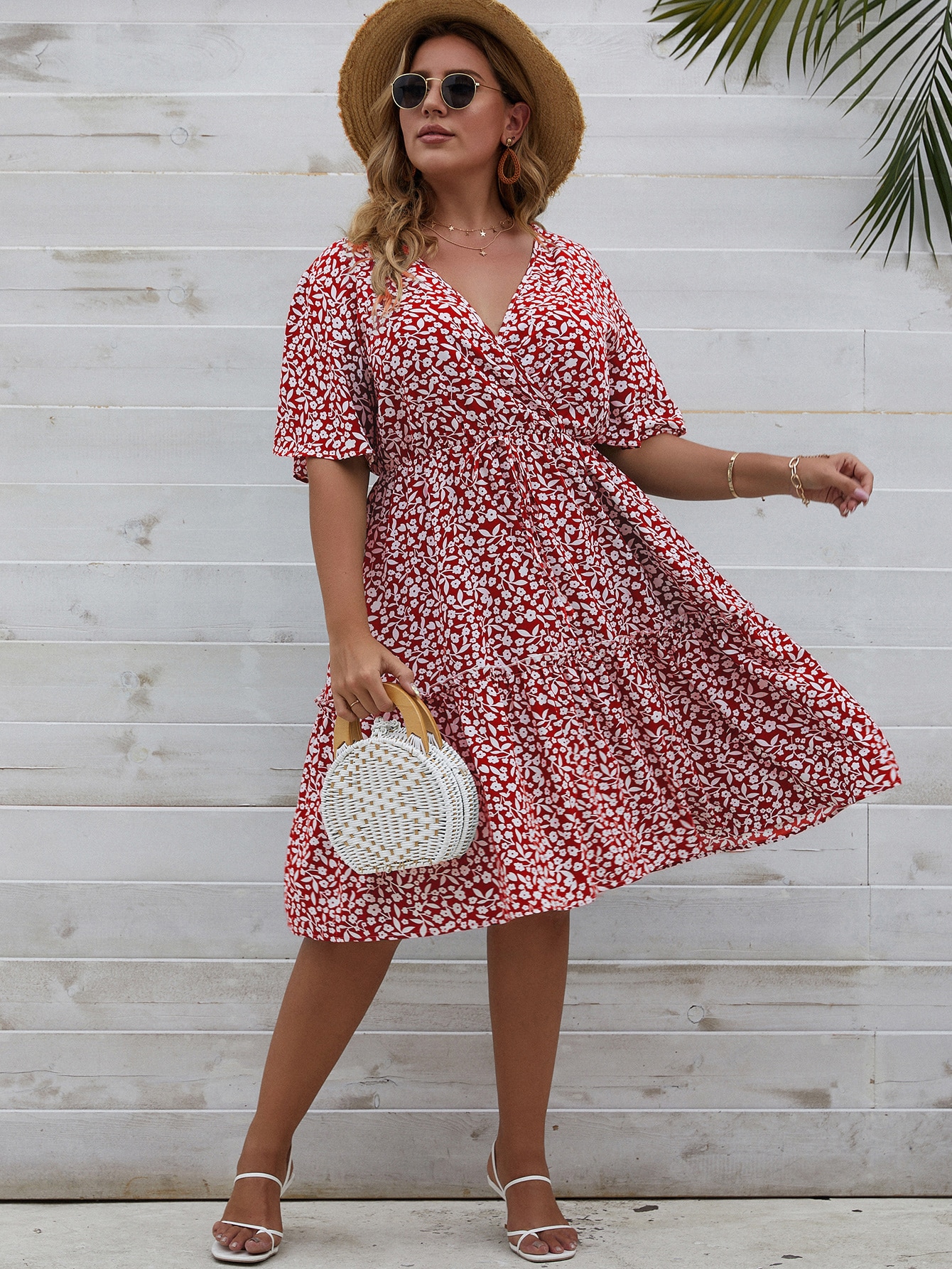 Акція на Сукня літня жіноча SHEIN GD-00170822 XL Червона від Rozetka
