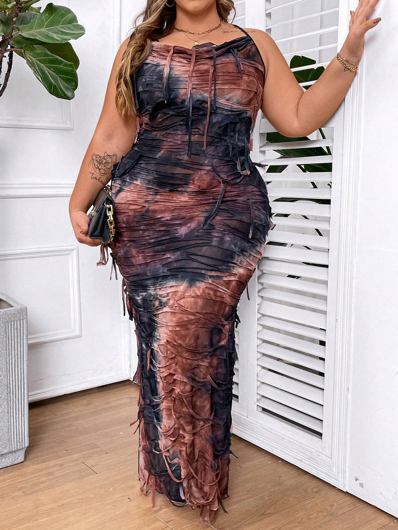Сукня довга літня жіноча SHEIN GD-00170858 US 24/26 Коричнева від Rozetka на платформі USKIDKA Акція на Сукня довга літня жіноча SHEIN GD-00170858 US 24/26 Коричнева від Rozetka