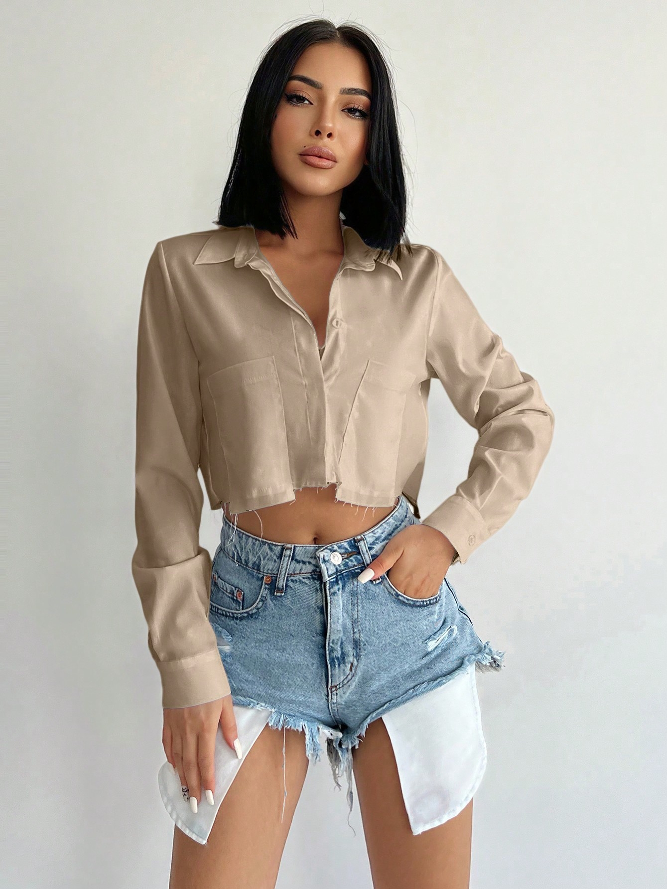 Сорочка бавовняна коротка жіноча SHEIN GD-00157133 M Бежева від Rozetka на платформі USKIDKA Акція на Сорочка бавовняна коротка жіноча SHEIN GD-00157133 M Бежева від Rozetka