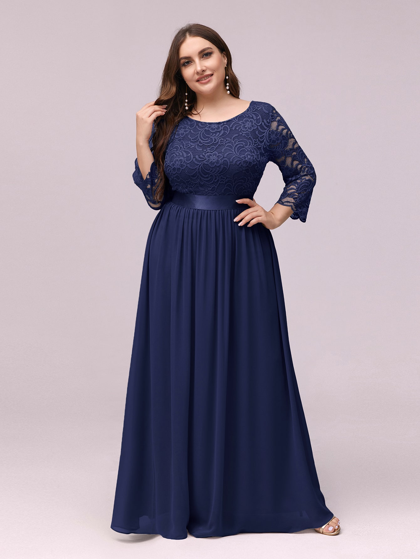 Акція на Сукня вечірня довга жіноча SHEIN GD-00158168 2XL Темно-синя від Rozetka