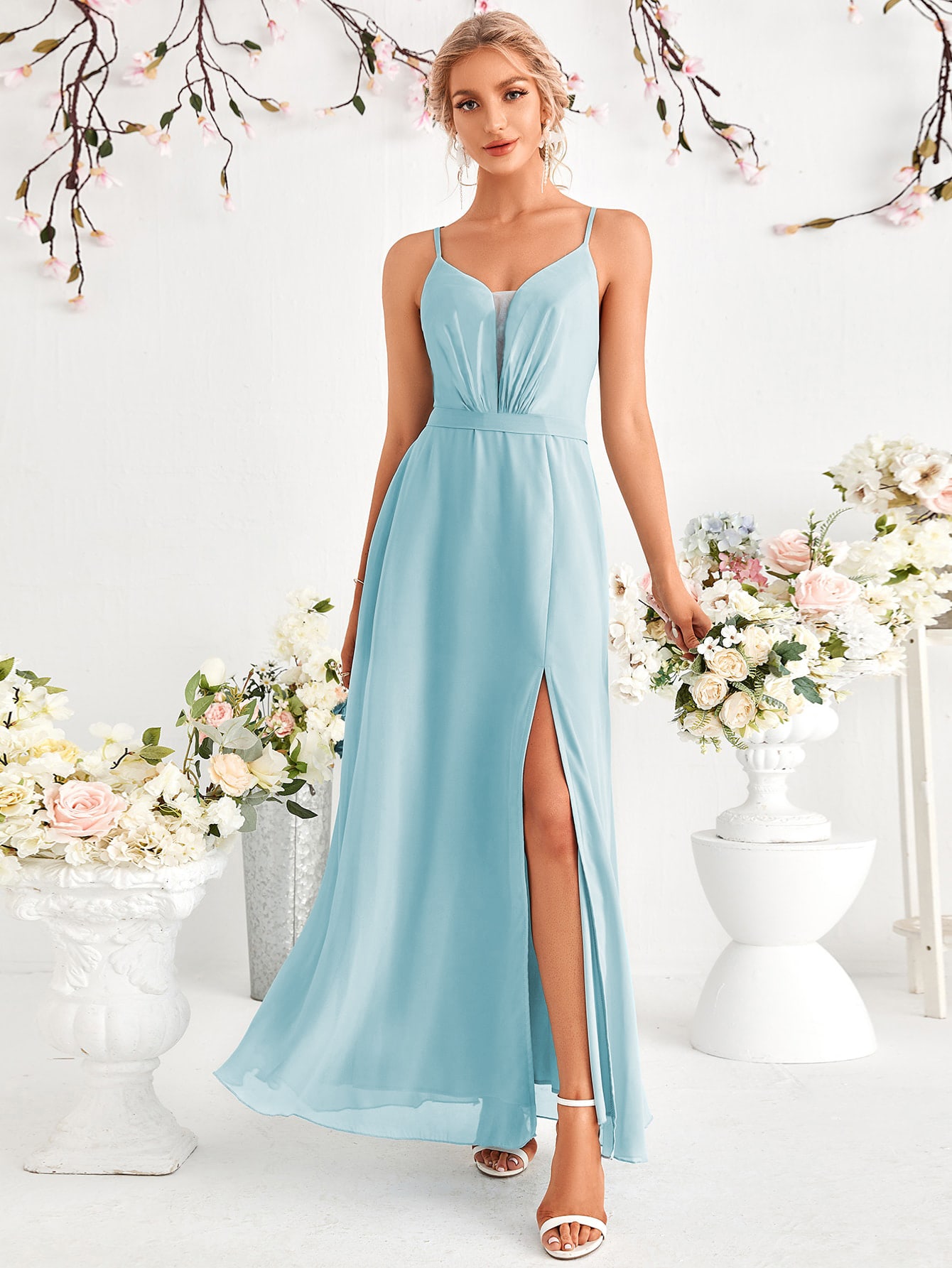Сукня вечірня довга жіноча SHEIN GD-00158195 L Блакитна від Rozetka на платформі USKIDKA Акція на Сукня вечірня довга жіноча SHEIN GD-00158195 L Блакитна від Rozetka