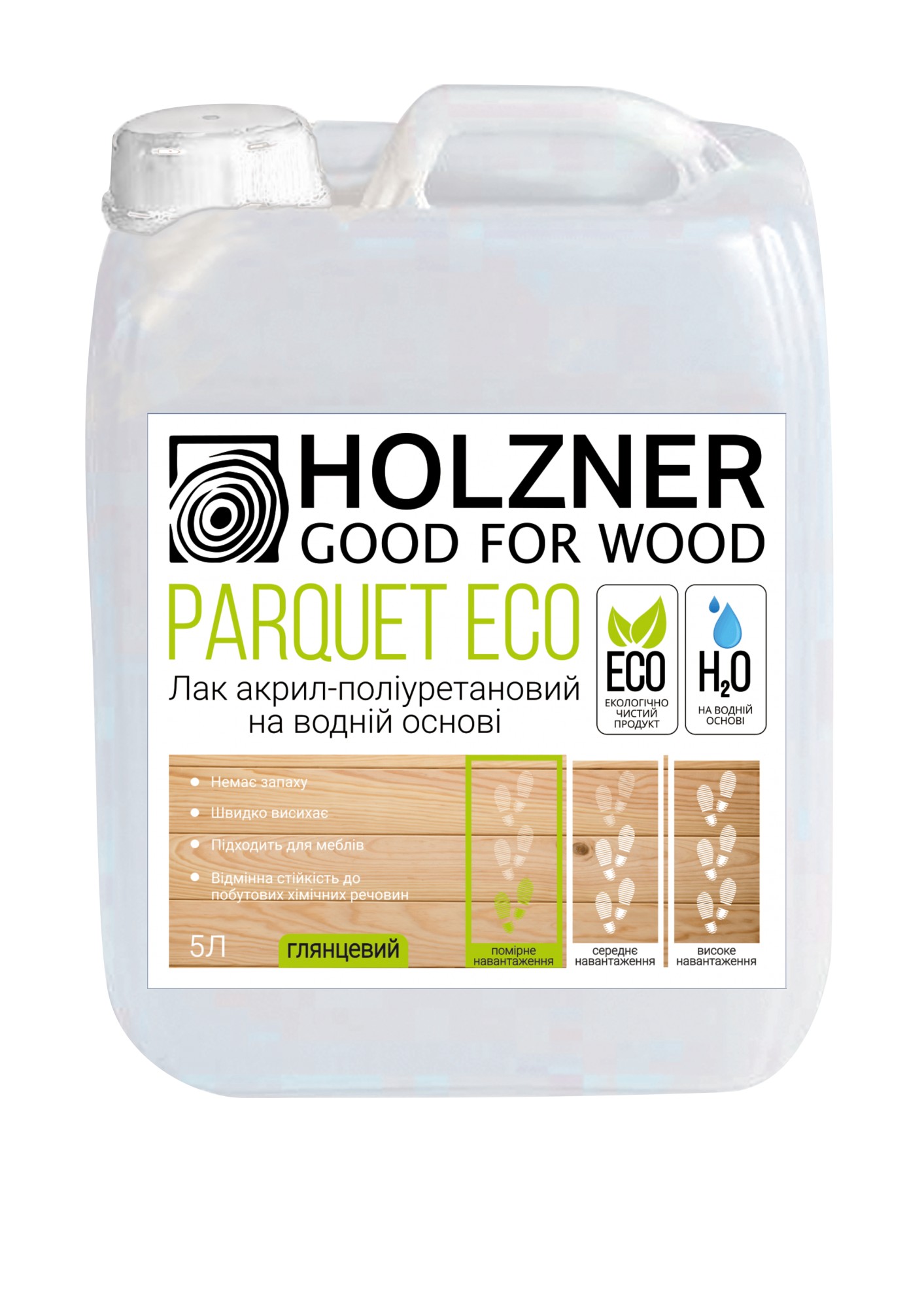 

Лак для паркету SOFI Holzner Parquet ECO глянцевий 5 л