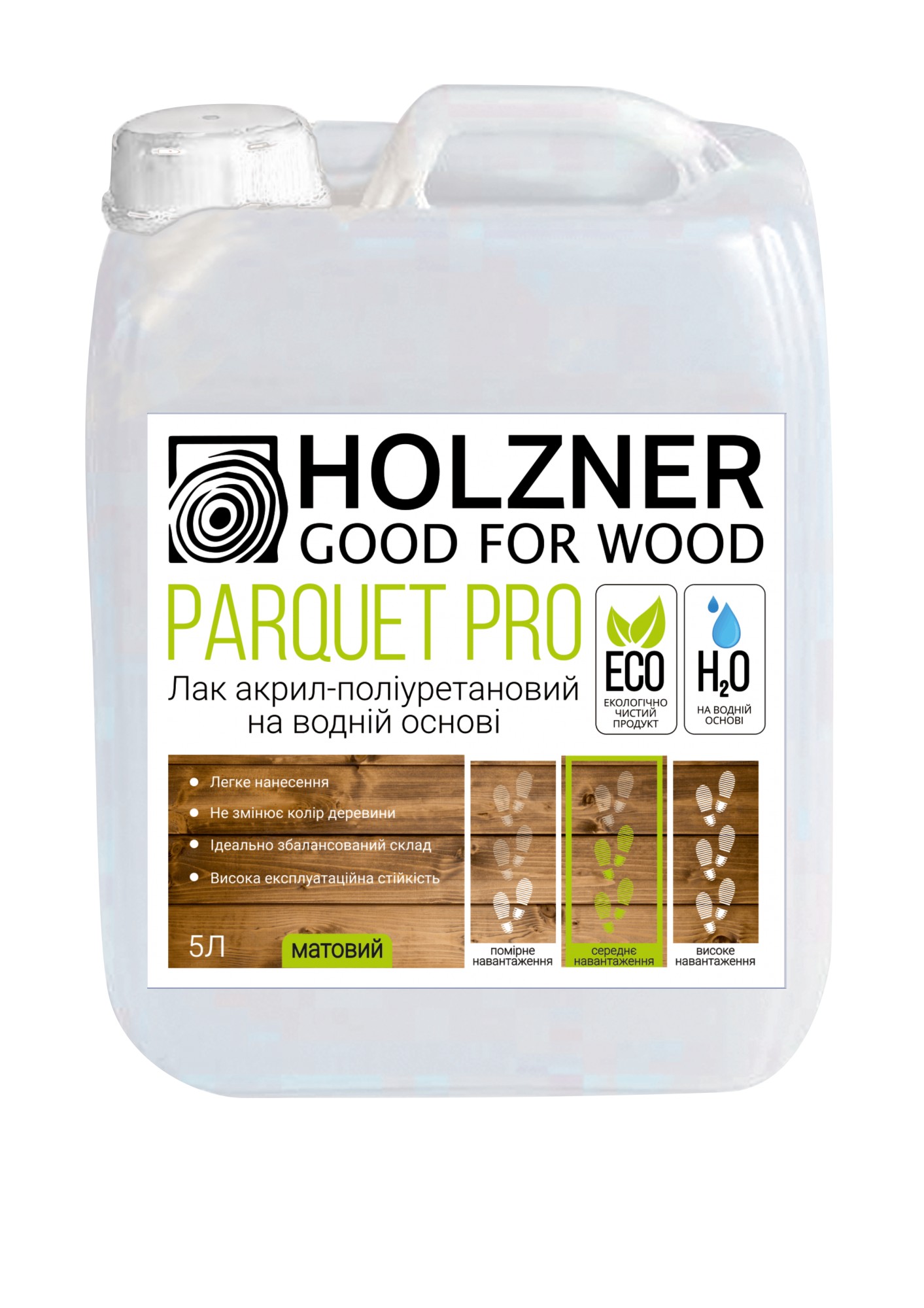 

Лак для паркету SOFI Holzner Parquet PRO матовий 5 л