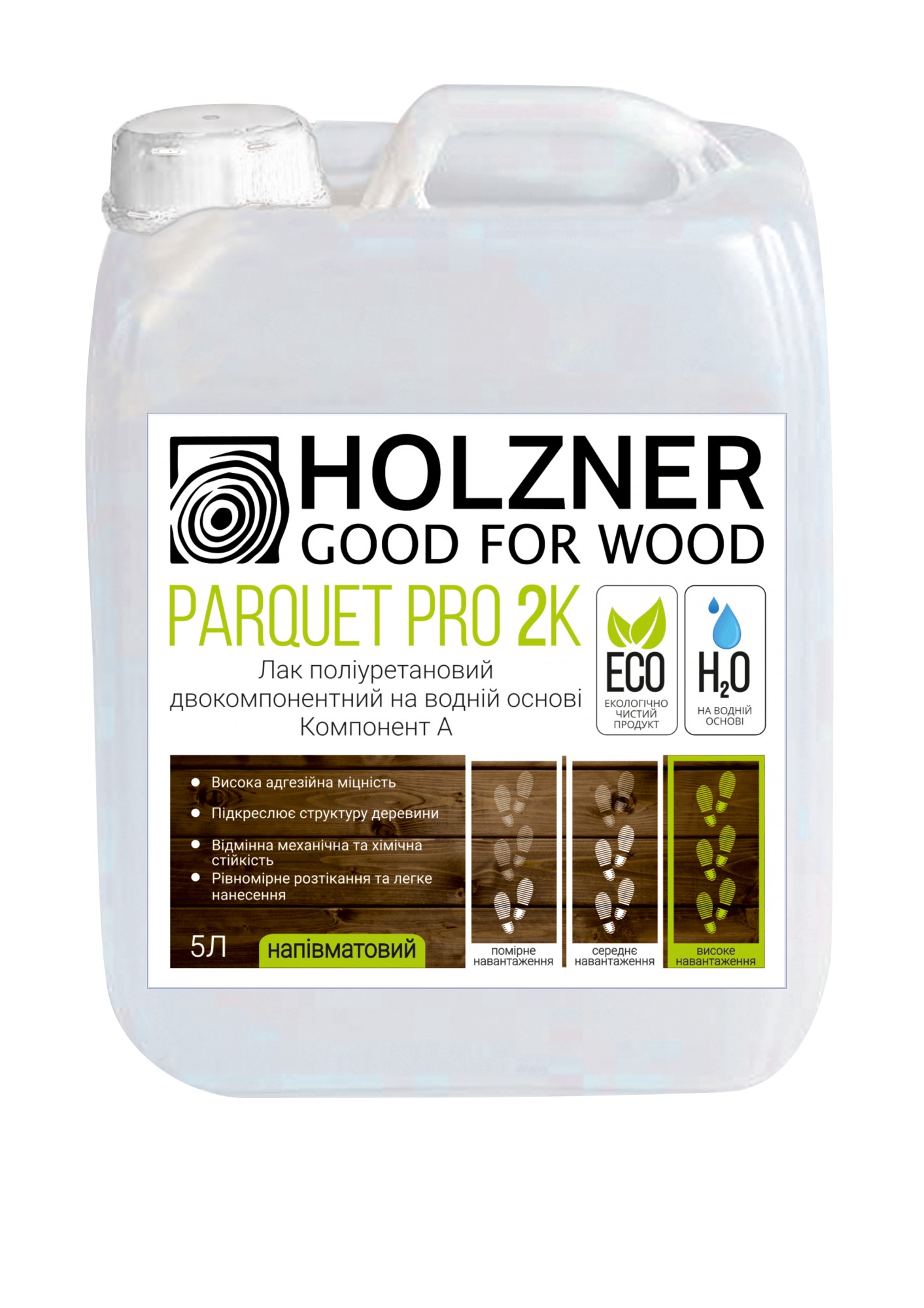 

Лак для паркету SOFI Holzner Parquet PRO 2K напівматовий 5 л