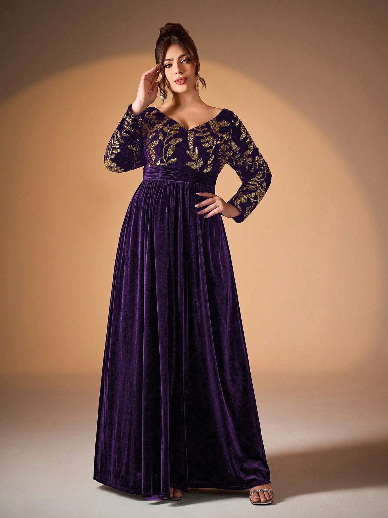 Акція на Сукня осіння жіноча SHEIN GD-00205474 4XL Фіолетова від Rozetka