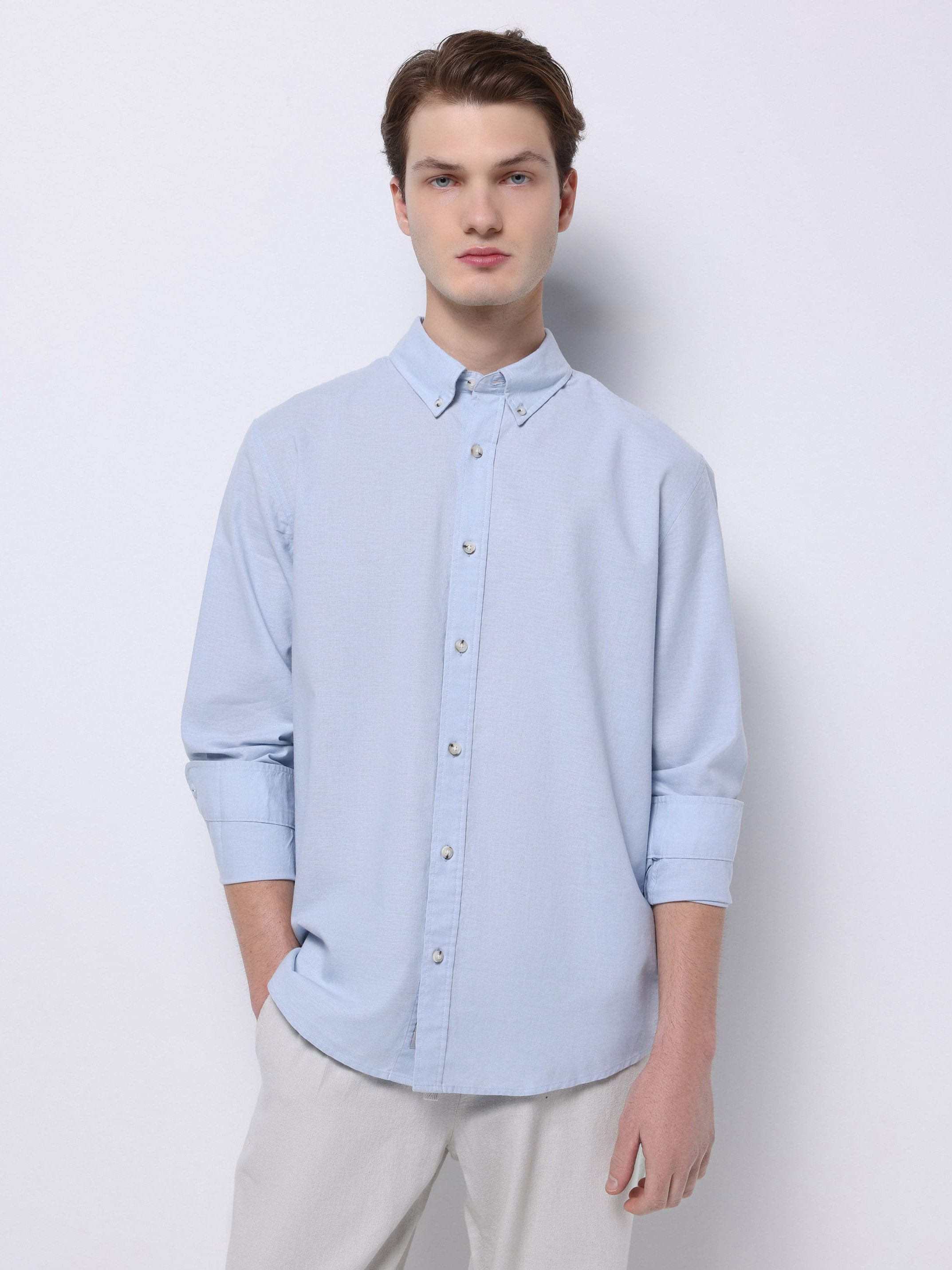 Акція на Сорочка чоловіча Colin's CL1074489LBL M Light Blue від Rozetka