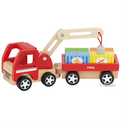 

Деревянная игрушечная машинка Viga Toys Автокран (50690)